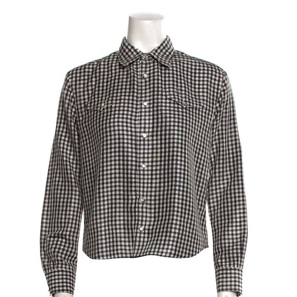 Ralph Lauren Collection Runway 2000 Silk Pearl Snap Button Up Shirt Top Gingham - Picture 2 of 16